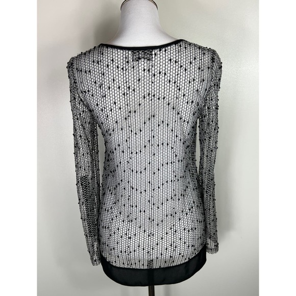 Joseph Ribkoff Open Mesh Overlay Top, Size 6 - Picture 4 of 9